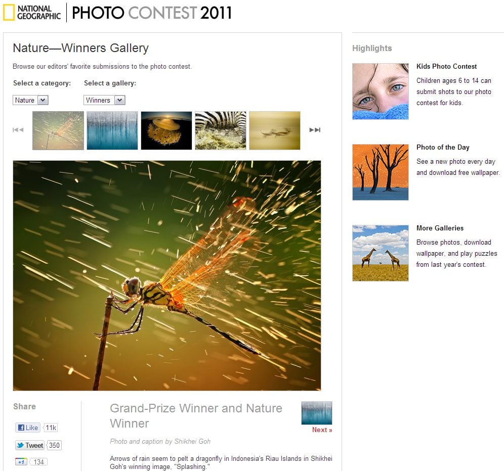 The Index of National Geography Photo Contest 2011