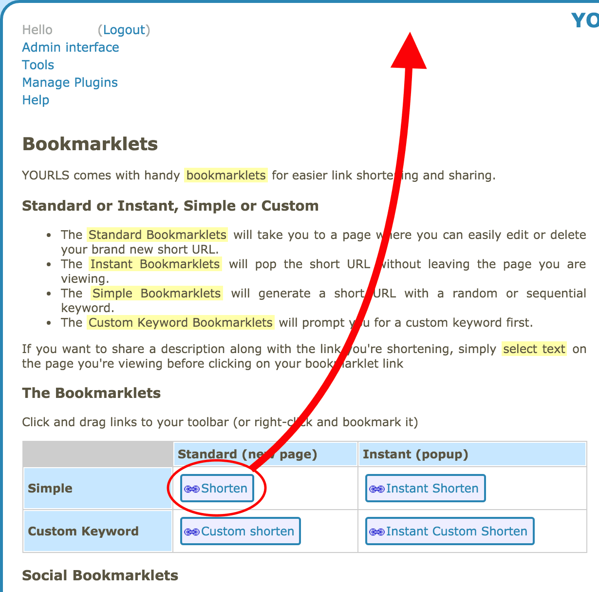 YOURLS 書籤縮址工具。