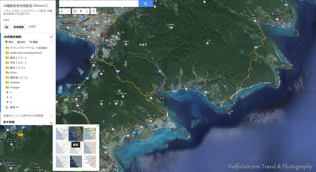 Google Maps Engine 建立和分享自訂地圖 基本地圖採用衛星地圖類型的呈現