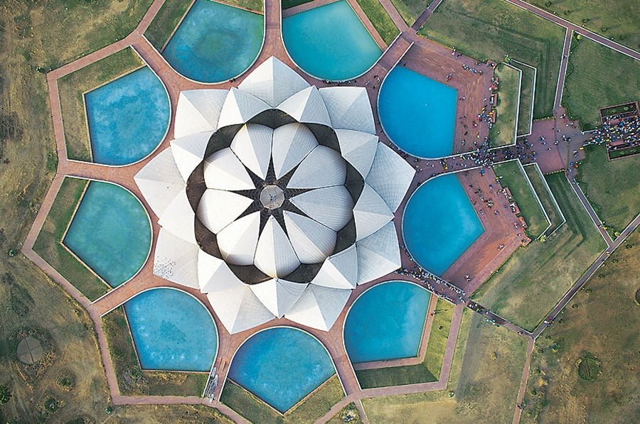 印度蓮花寺空拍景觀
