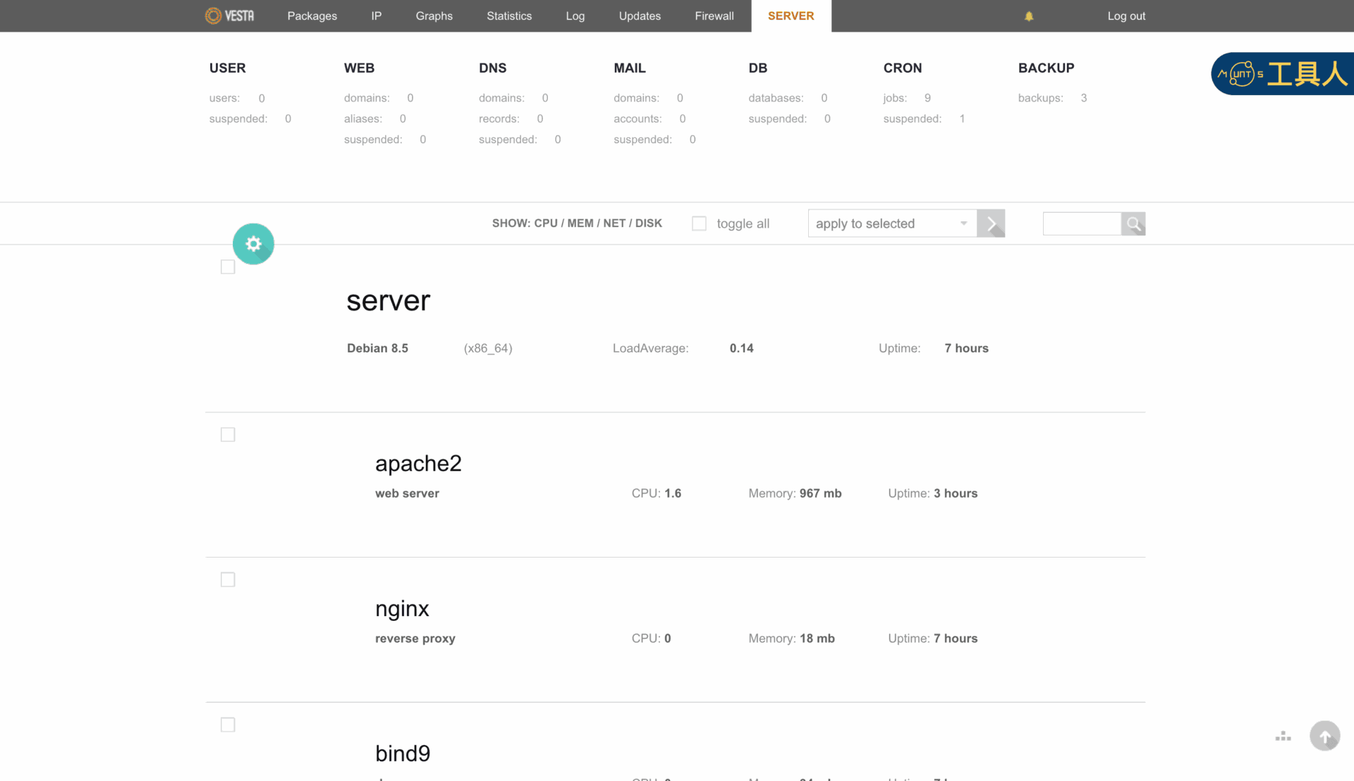 Linux 伺服器控制面板與 WebGUI 管理介面
