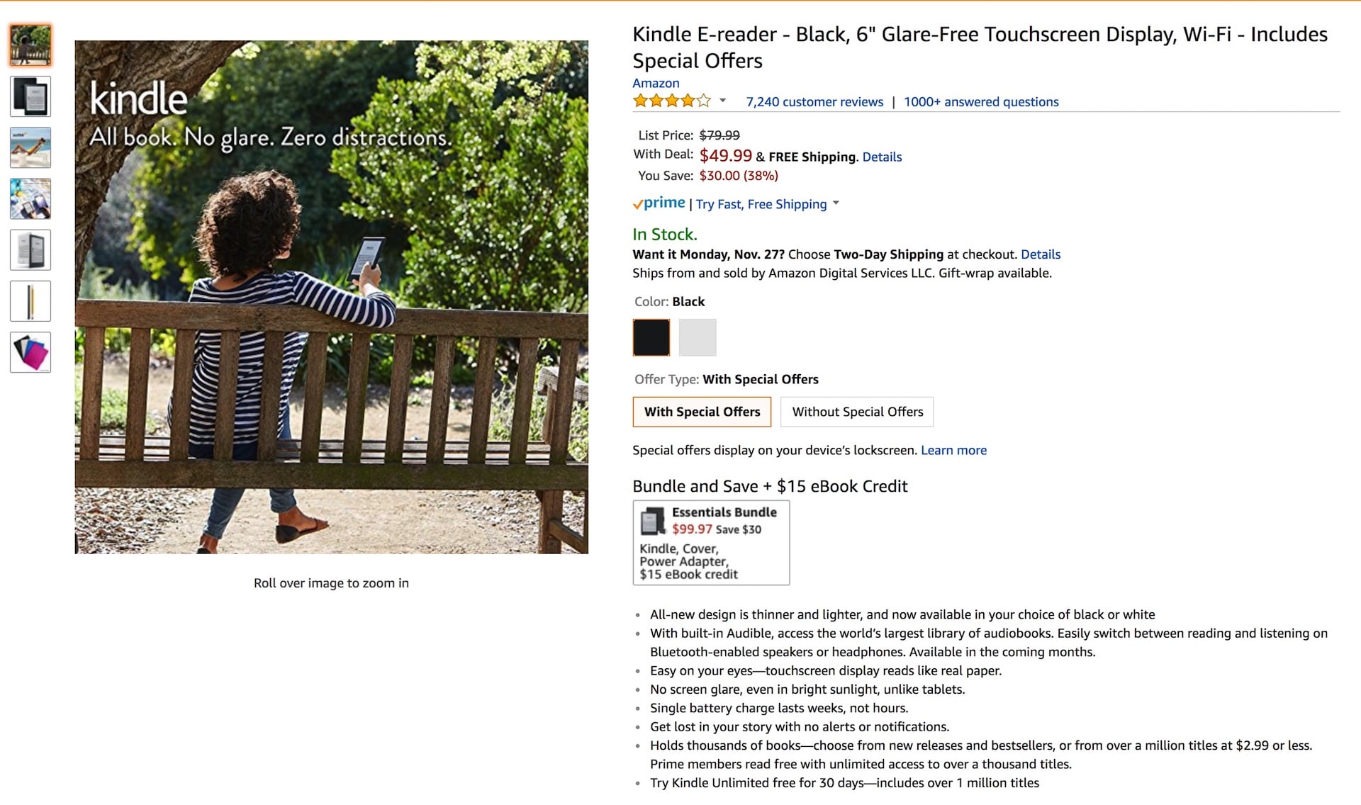 Amazon Kindle Black Friday Promotion