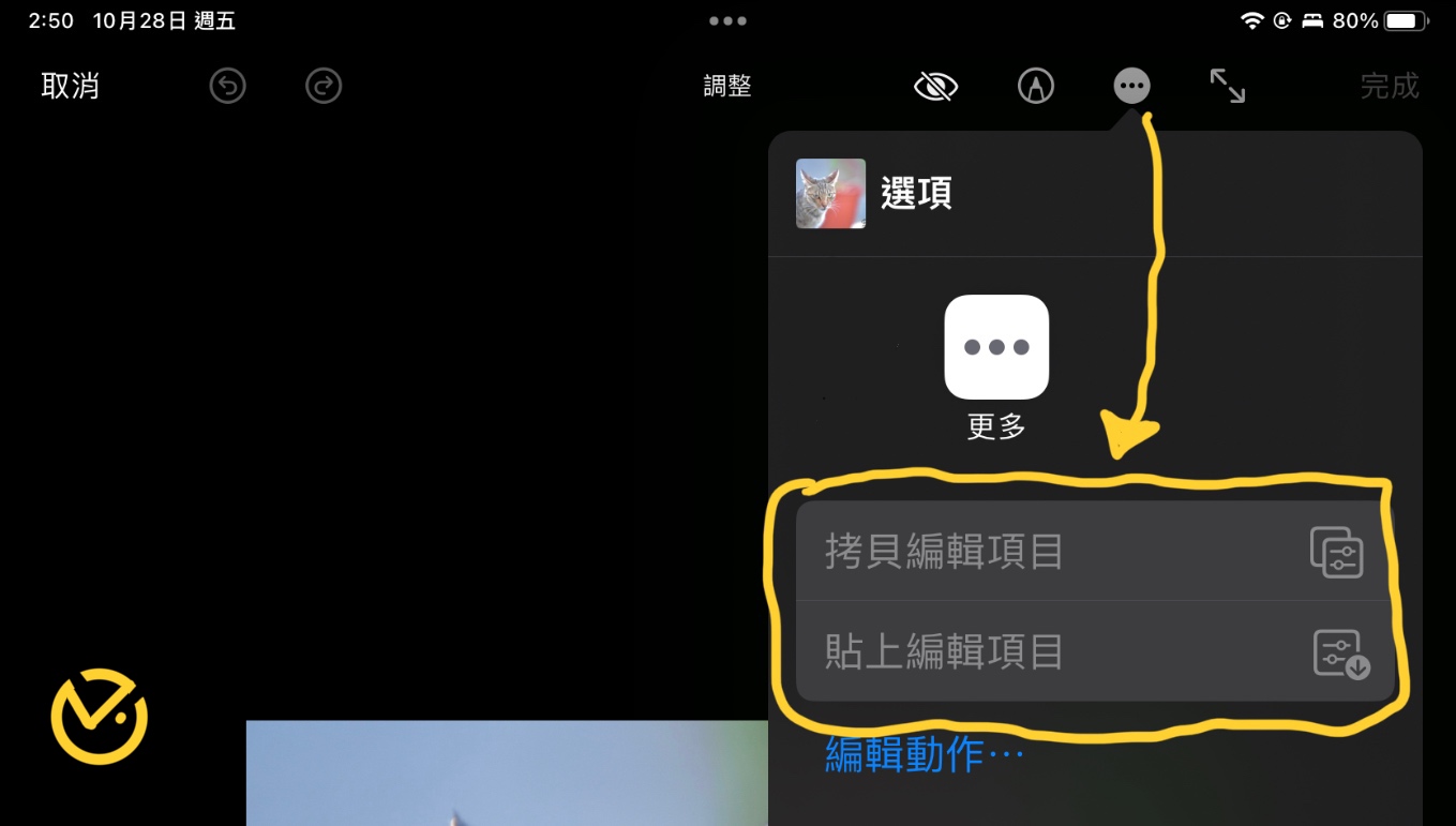 照片編輯拷貝、貼上參數