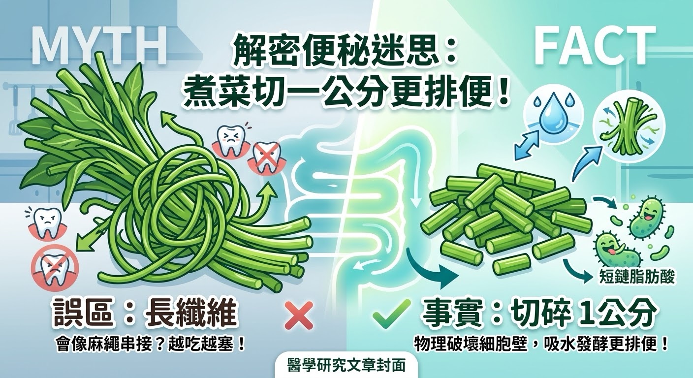 破解便秘迷思:青菜吃整根、喝纖維可樂有用?長纖維其實是越吃越塞的元凶