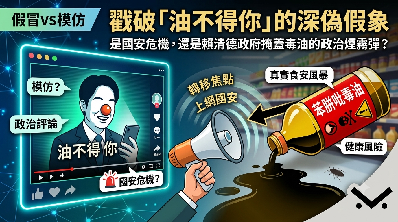 戳破「油不得你」的深偽假象:是國安危機,還是賴清德政府掩蓋毒油的政治煙霧彈?