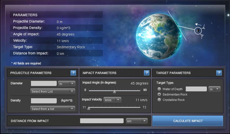 普渡大學科研計畫 Impact: Earth! 小行星撞擊模擬程式