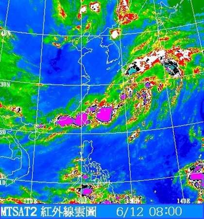 2012 年 6 月台灣豪雨雷達回波圖：消失的臺灣
