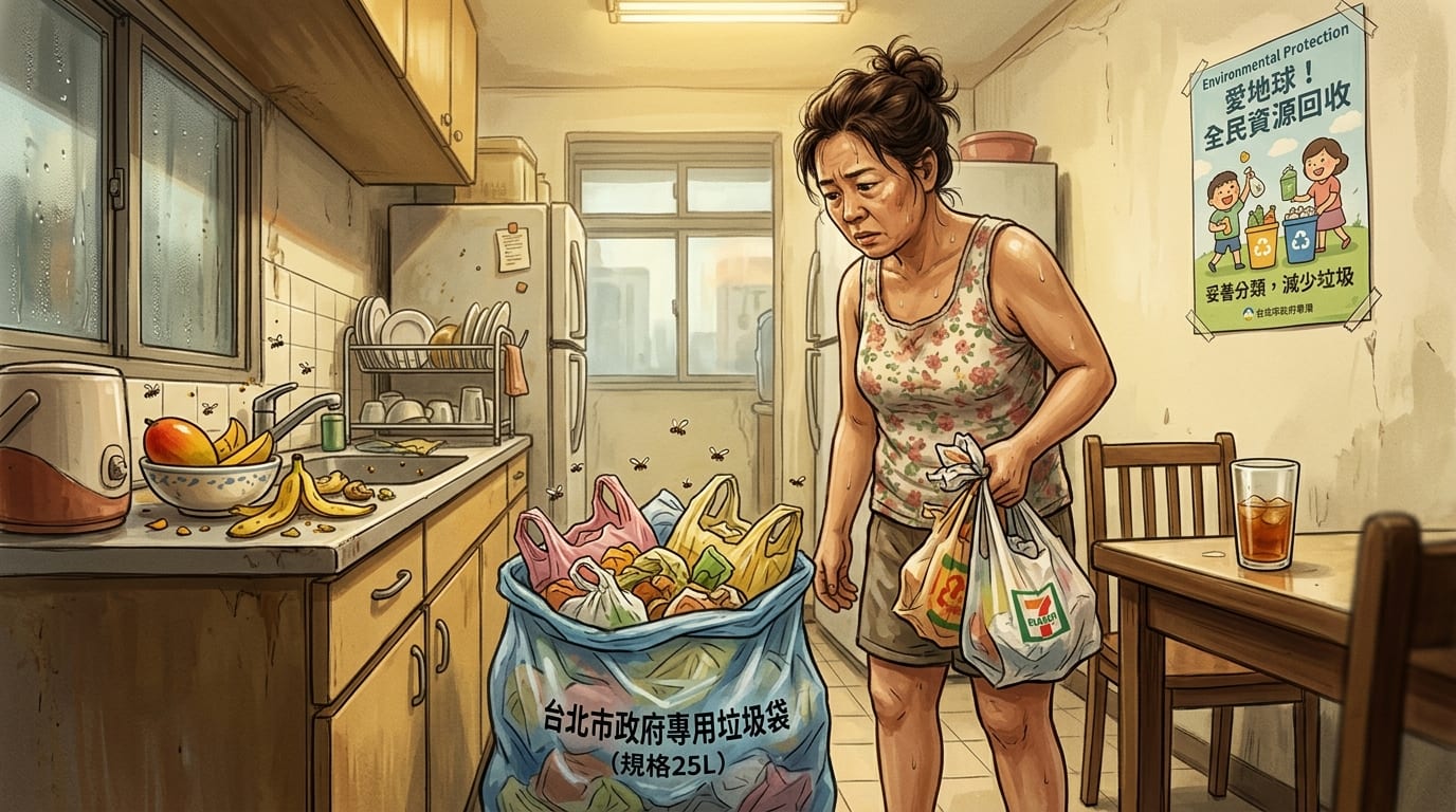 在亞熱帶推專用垃圾袋有多蠢?一個脫離現實的政客環保神話與家庭衛生噩夢