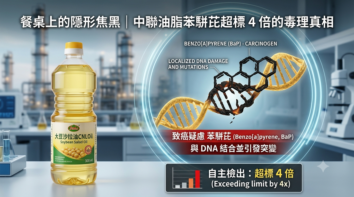 吃多少才危險?臺灣1800噸沙拉油檢出一級致癌物超標4倍,製程黑化原因與實質風險全解密