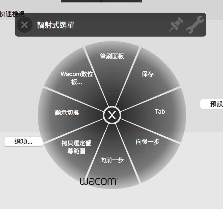 Wacom_系统偏好设定_屏幕控制器_辐射式选单