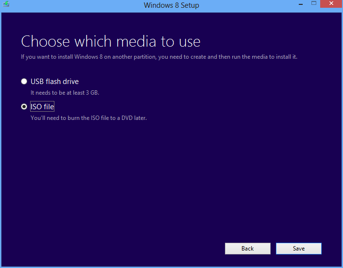 Choice ISO file to use